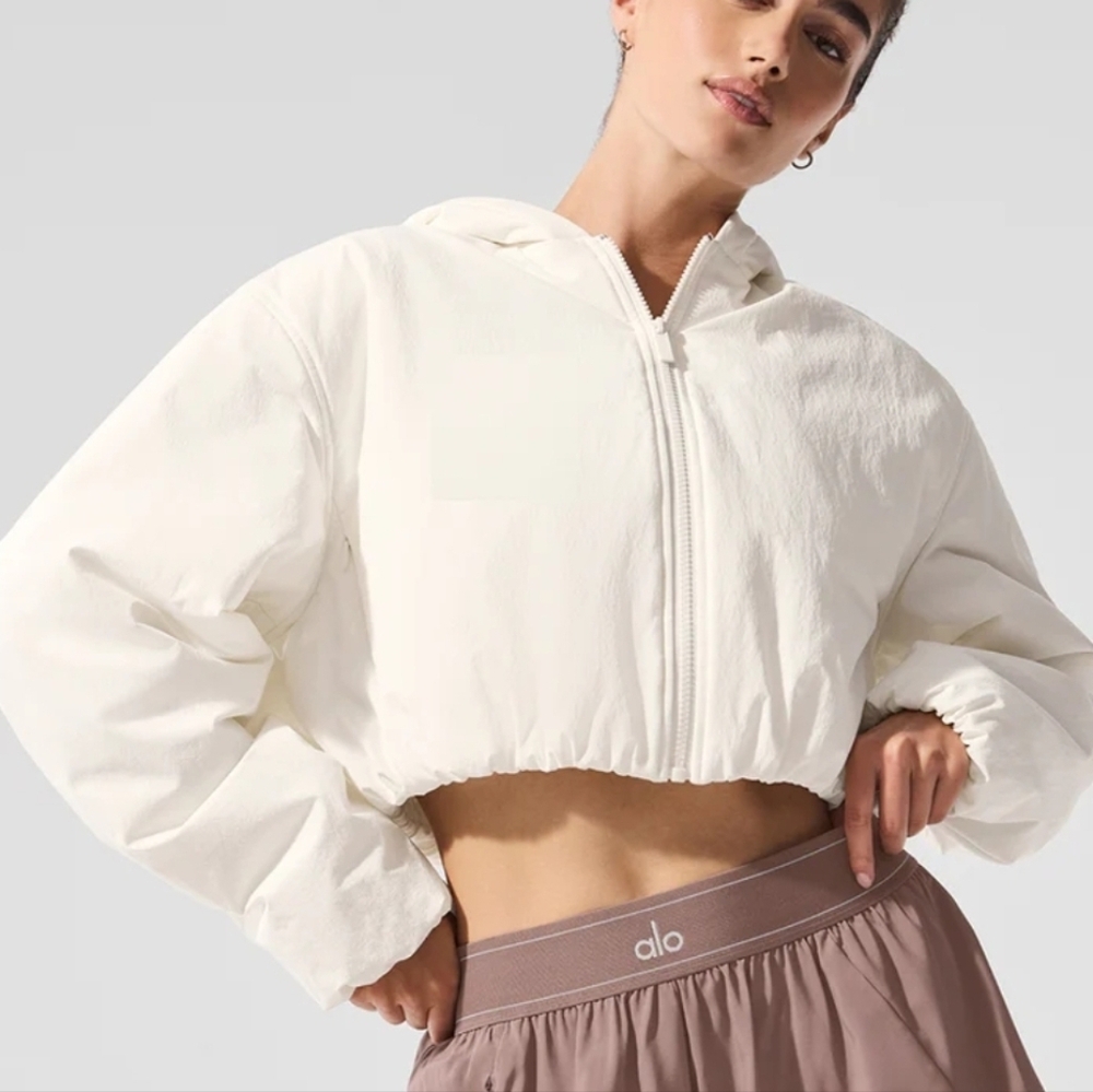 NWT ALO Yoga White Cropped Jacket